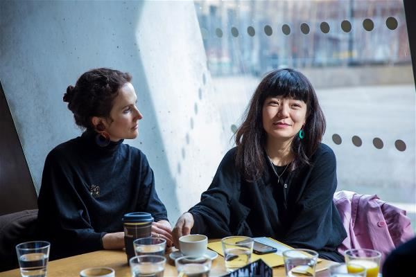 TFF was founded by Taiwanese expat Aephie Chen (right). She is shown here with fellow curator Georgina Paget. (courtesy of Chiang Shou-an