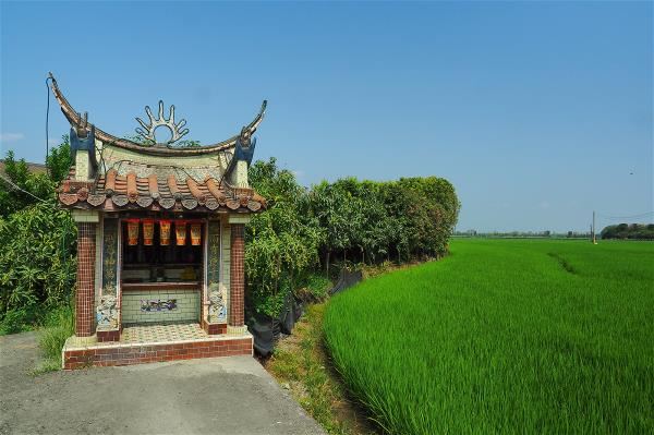 一座小廟，座落在田野間，充滿生活感的日常，道出了台灣的神人關係。