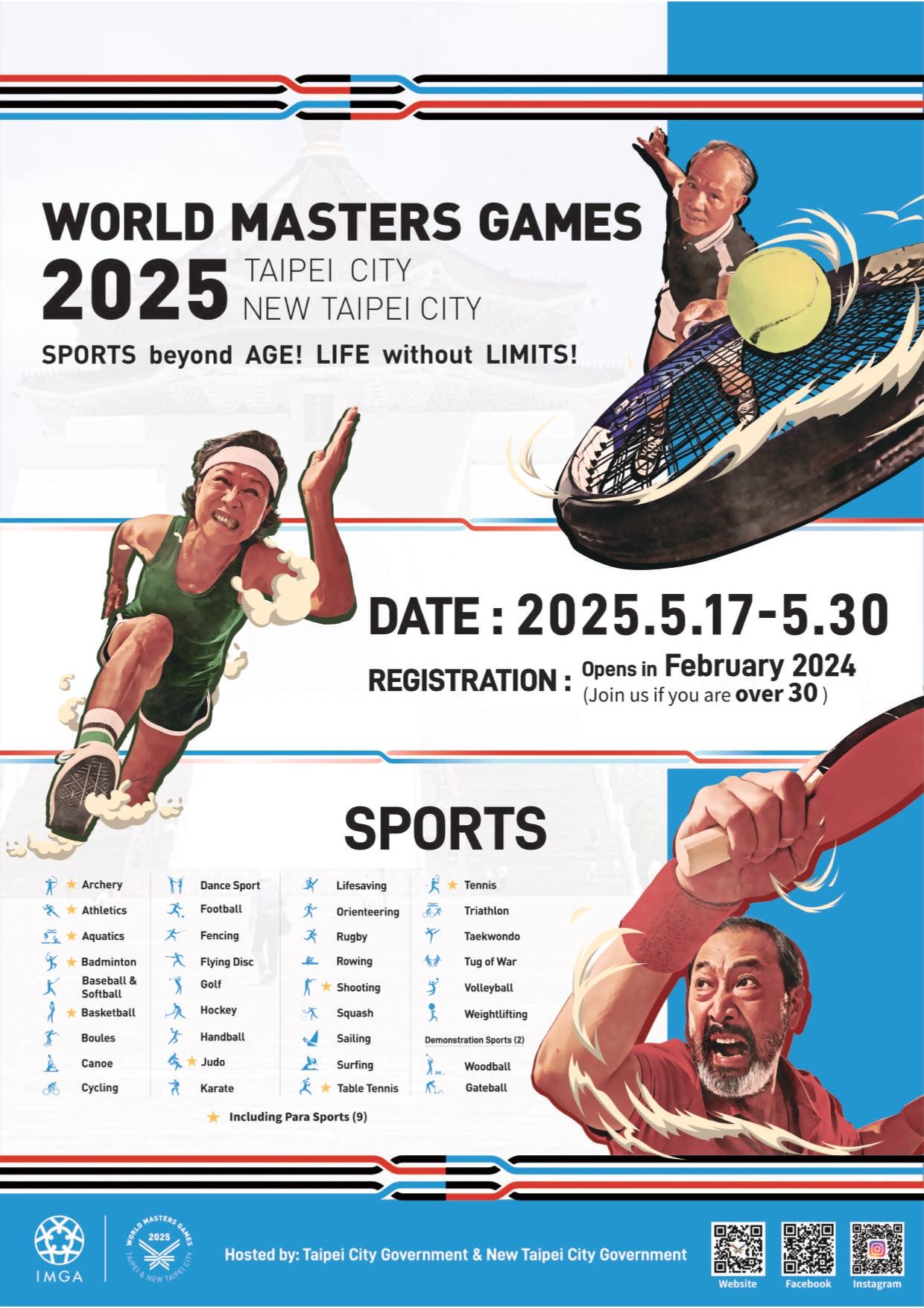 2025雙北世界壯年運動會英文版海報