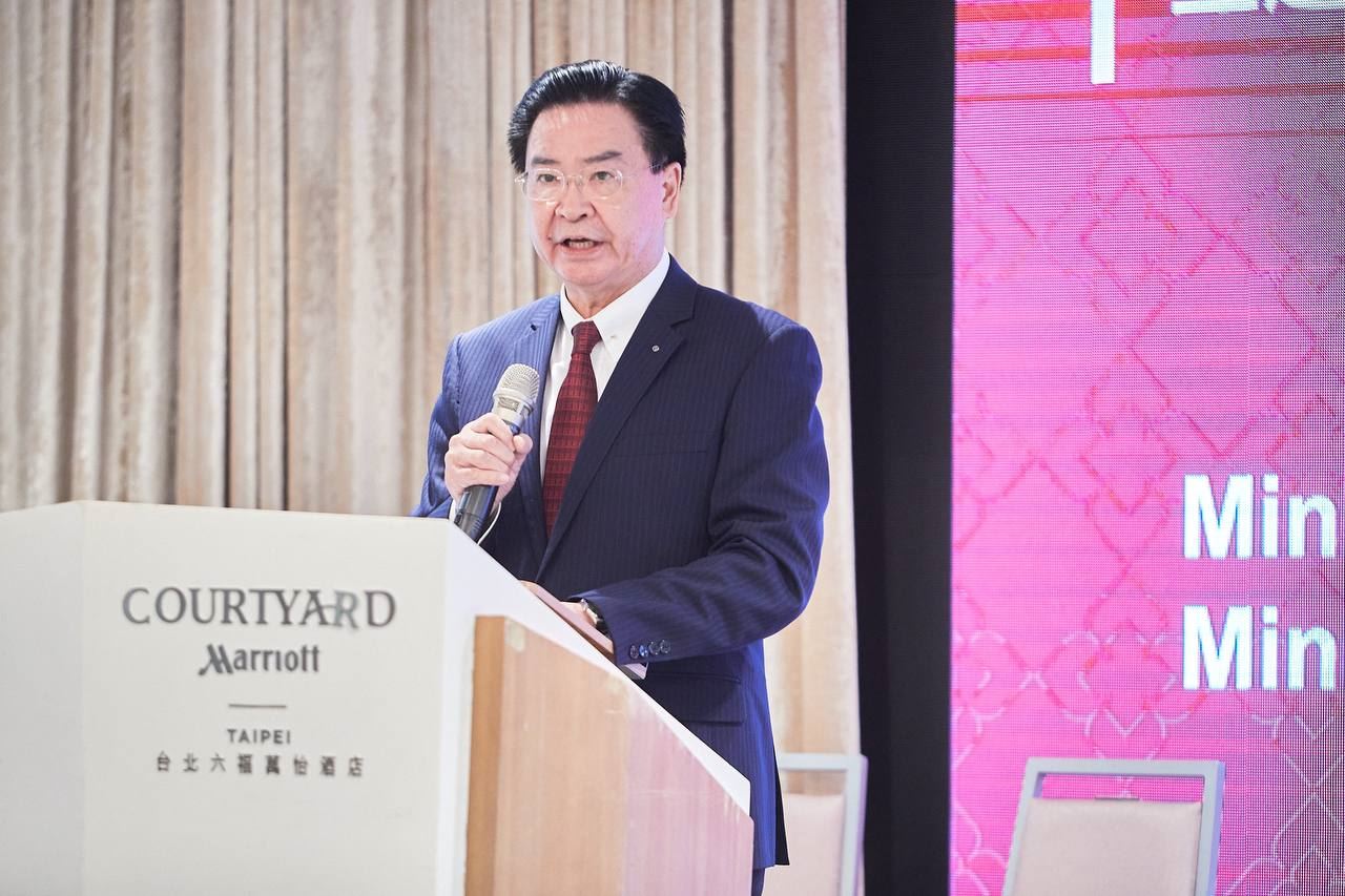 外交部長吳釗燮於「2023年第五屆中國影響力網絡年會」開幕式致詞。