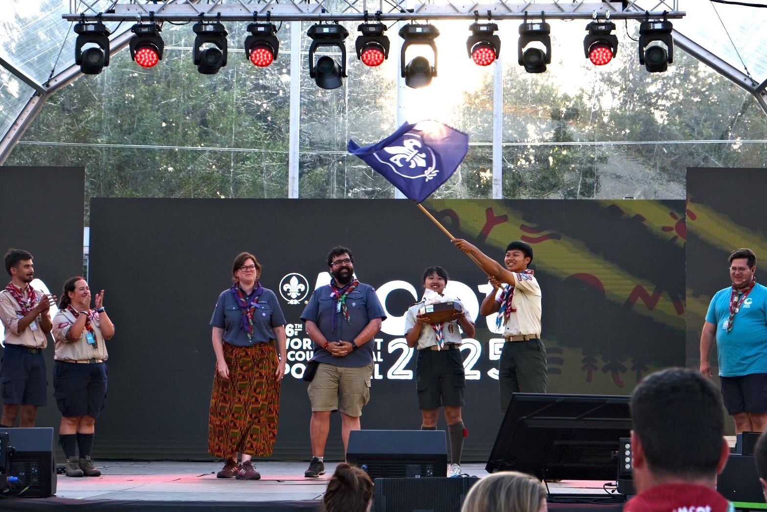 The World Scout Moot flag was handed over to Taiwan.