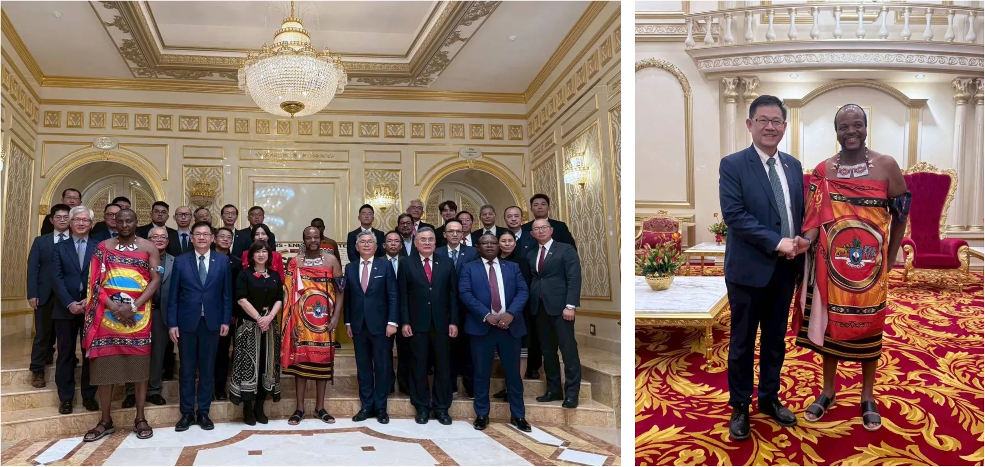 江振瑋與臺灣產業訪問團與史瓦帝尼國王恩史瓦帝三世合影。