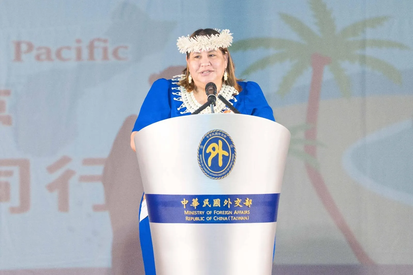 馬紹爾群島駐台大使卡蒂爾（H.E. Amb. Anjanette Kattil）於典禮中致詞。