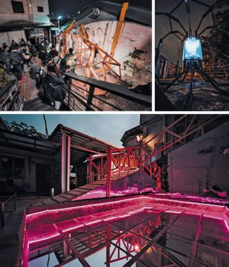 Installation artworks displayed at Taipei’s Treasure Hill Artist Village in March are the joint effort of students from NTUA, National Taiwan University and Shih Chien University who participated in this year’s Light Weight workshop. (Photos courtesy of NTUA)
