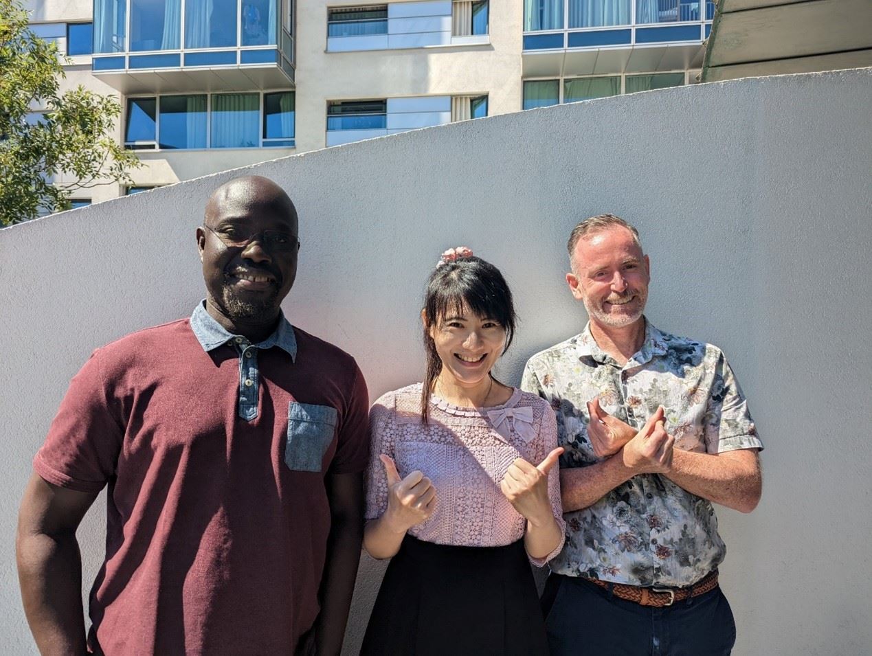 台灣物理治療學會李佩紜(中)赴英國「世界物理治療聯盟」實習。