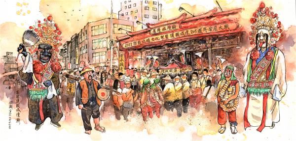 目前正應基隆太平山城藝棧邀請擔任駐站藝術家,鄭開翔如實地記錄當地的生活況味。