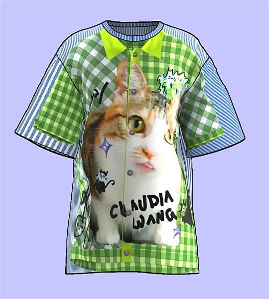 In Claudia Wang’s digitized sampling process, her hand-drawn designs are applied to fabrics via 3D modeling. Since physical production only begins after digital prep, this approach drastically reduces material waste.