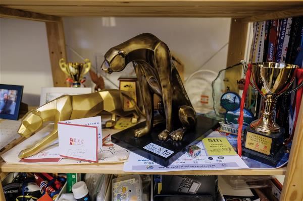 Since taking up cross-country racing, Fifield has won a number of trophies.