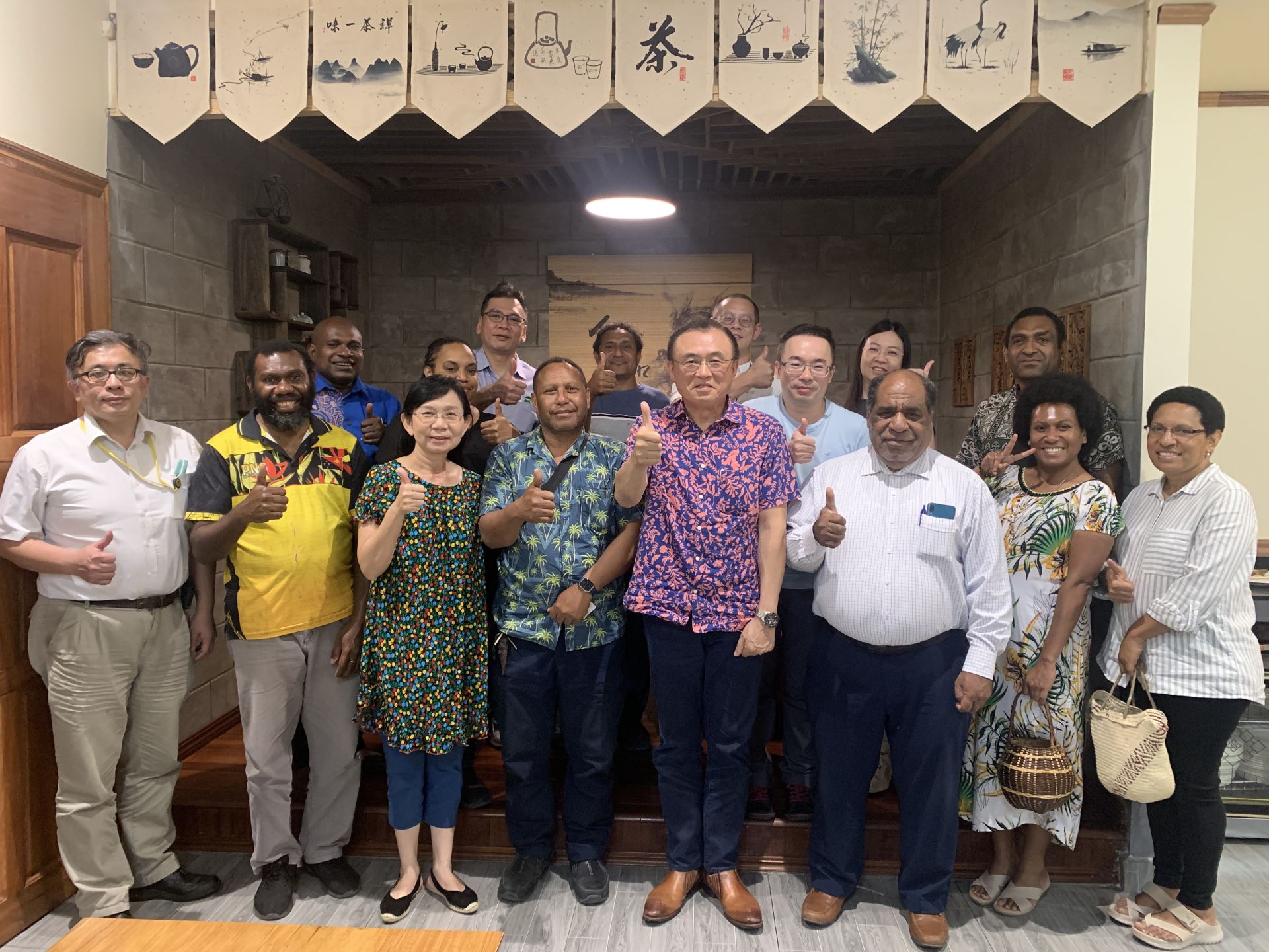 Group photo with Ambassador Wang