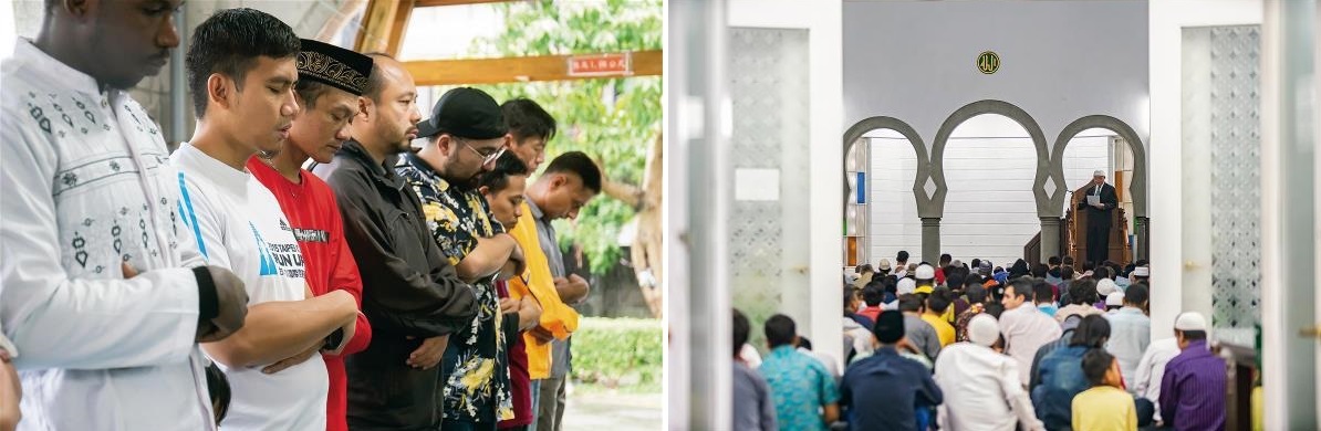 每週五的主麻,來自各國的 穆斯林齊聚台北清真寺,一起做禮拜、聽講道,結束後彼此擁抱,互道平安。